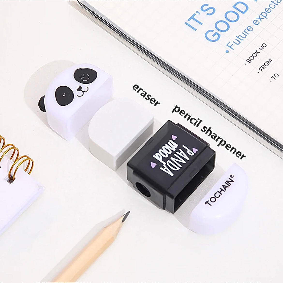 Panda Sharpener & Eraser Set