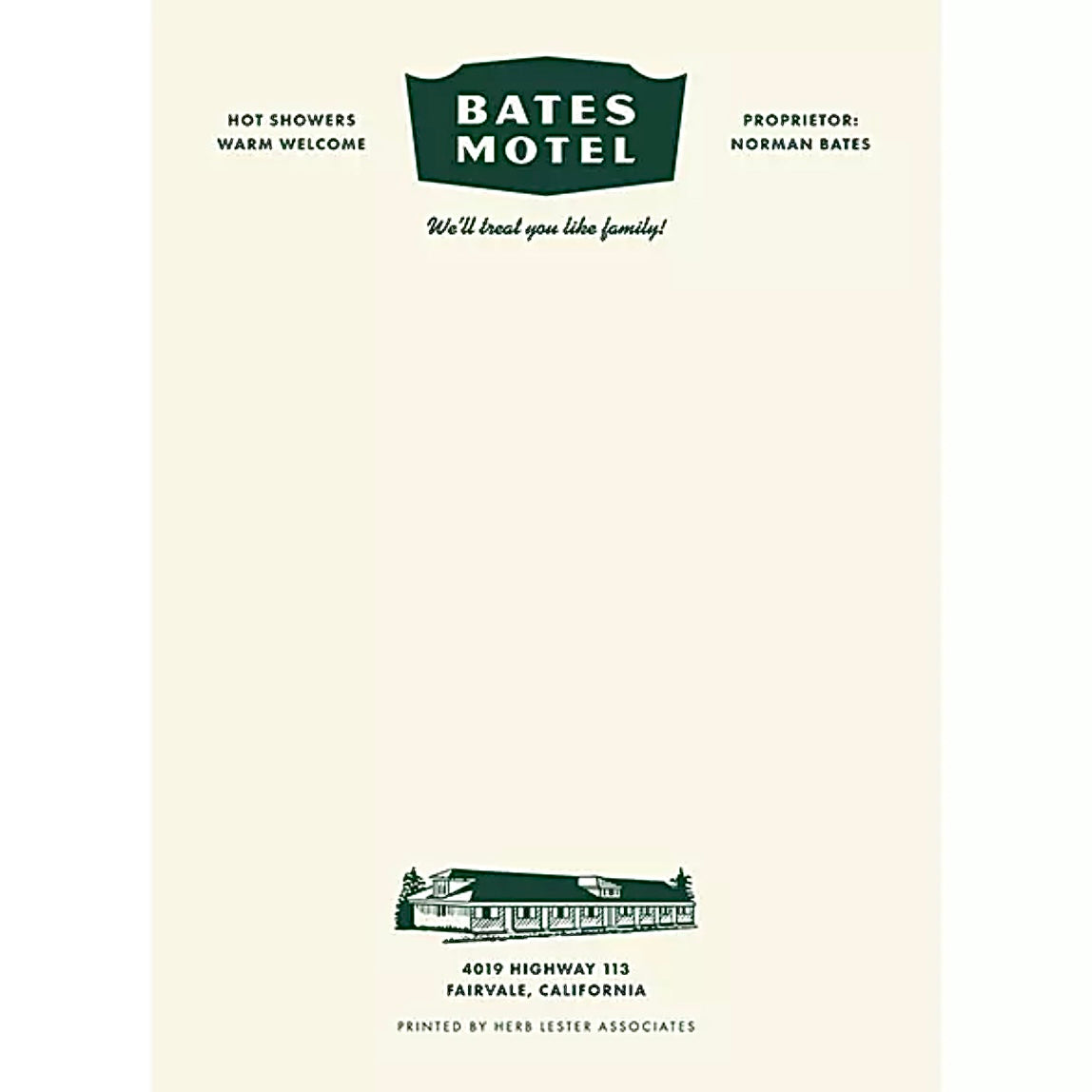 Fictional Hotel Notepad