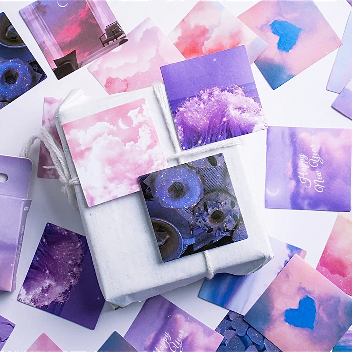 Purple Sunset Cloud Sticker Set
