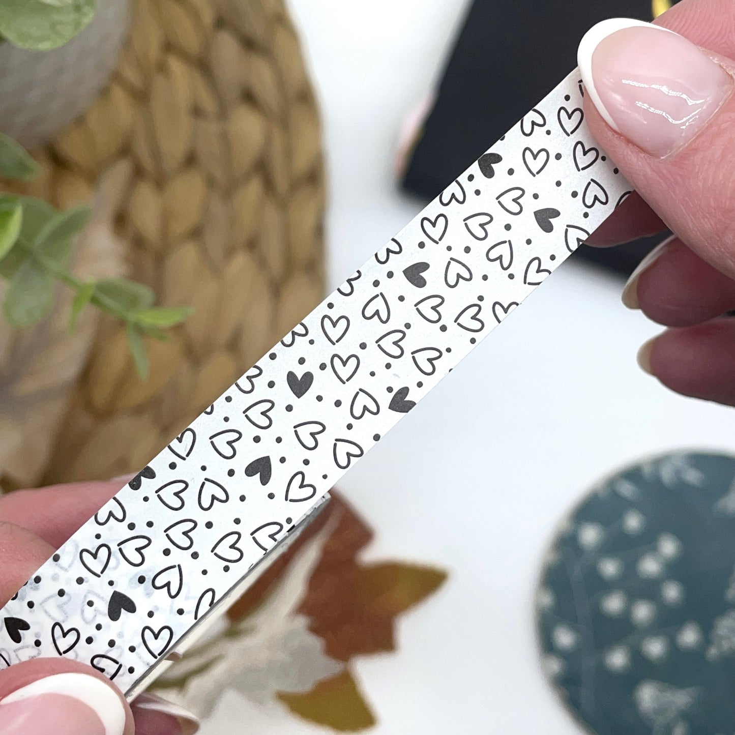 Black & White Cluster Heart Washi Tape