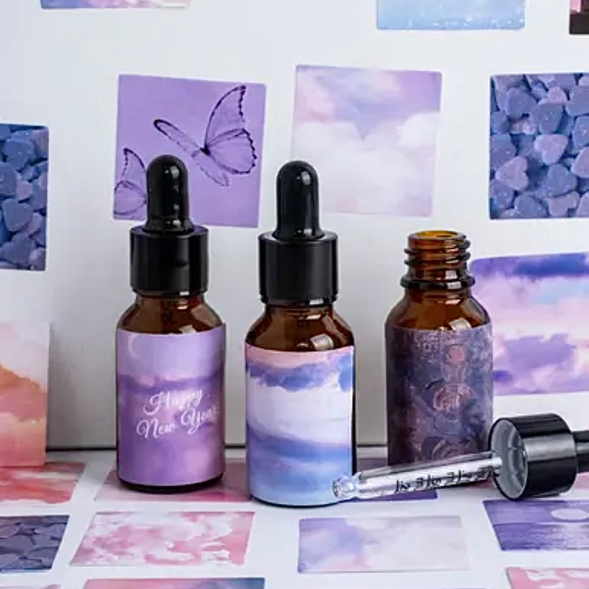 Purple Sunset Cloud Sticker Set