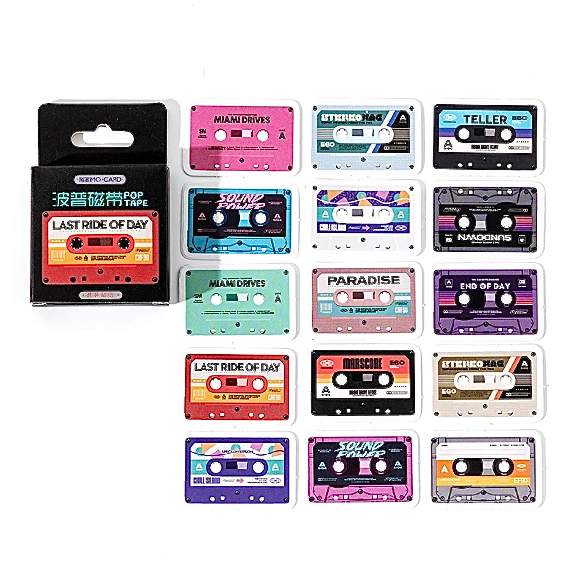Retro Cassette Tape Sticker Set