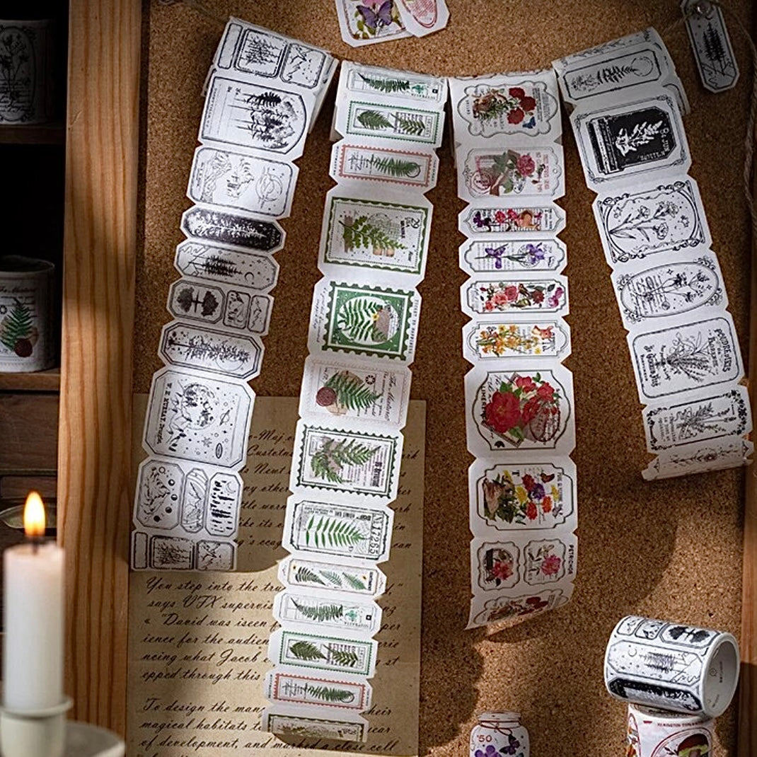 Botanical Stamp Sticker Rolls