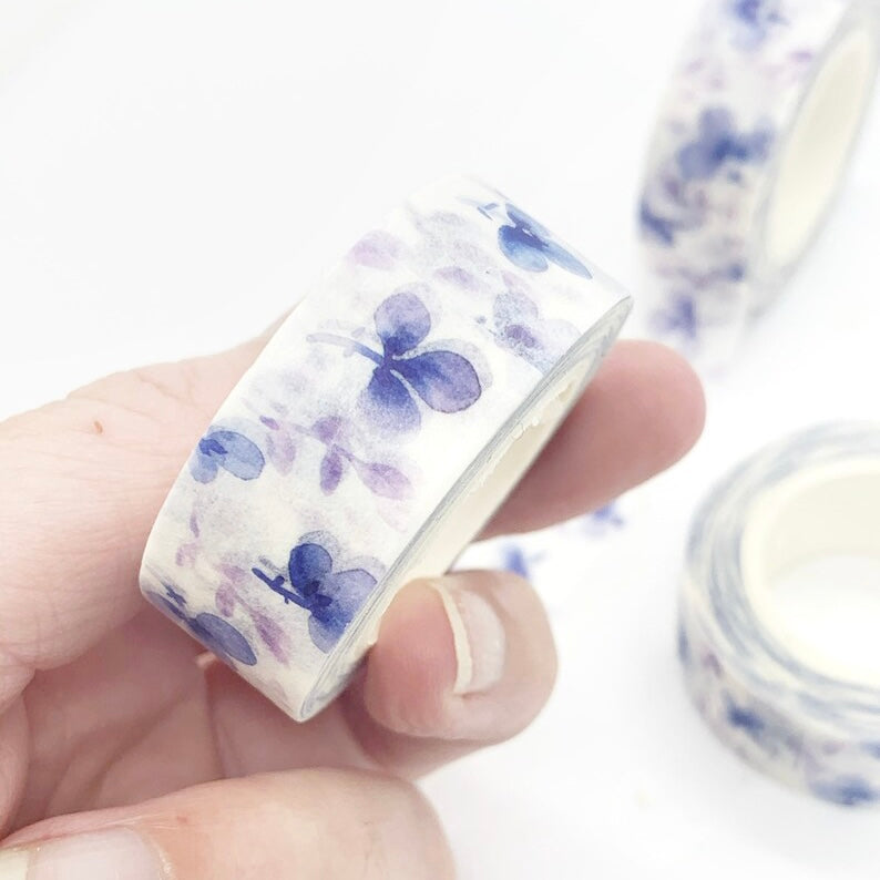 Watercolour Blue Floral Washi Tape