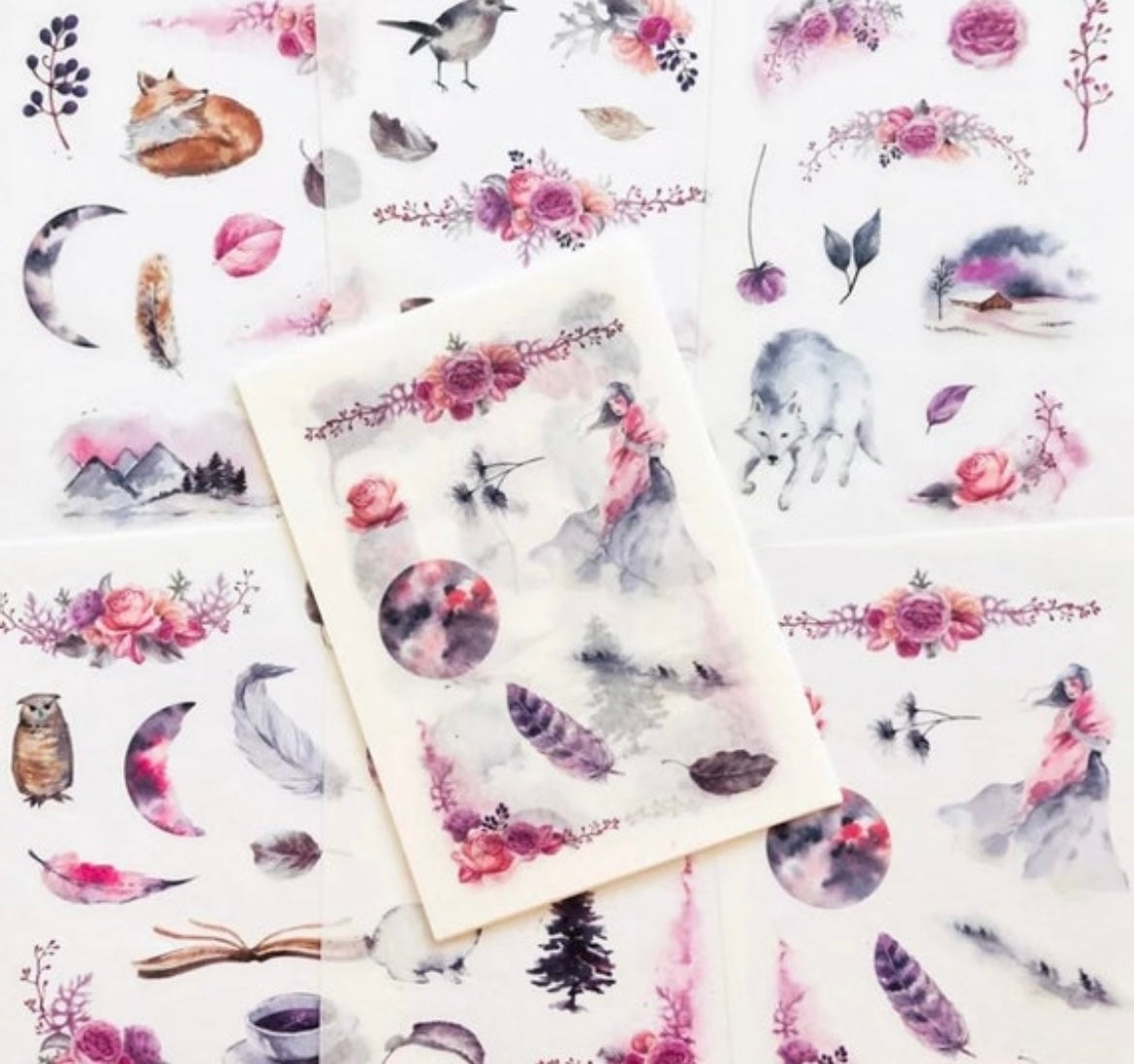 Woodland Watercolour Sticker Sheets