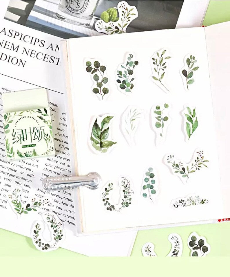 Watercolour Leaf Stickers