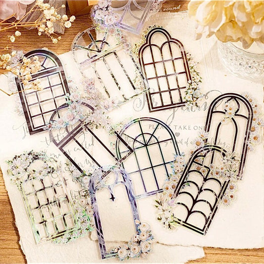 Vintage Floral Window Frame Stickers