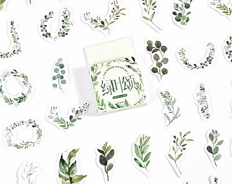 Watercolour Leaf Stickers