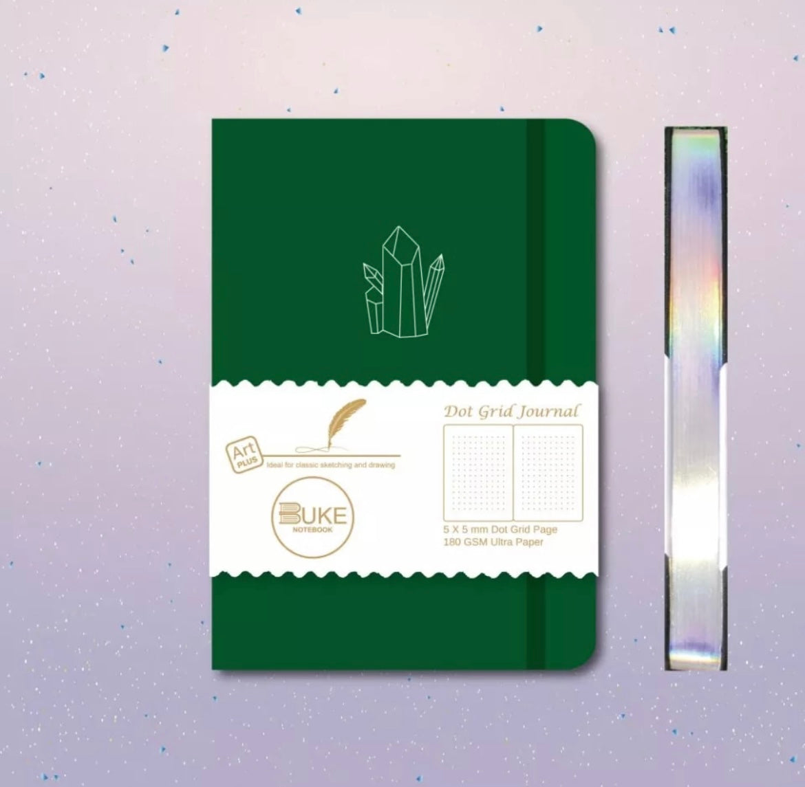 180gsm Dot Grid Bullet Journal - Silver Edged Crystal