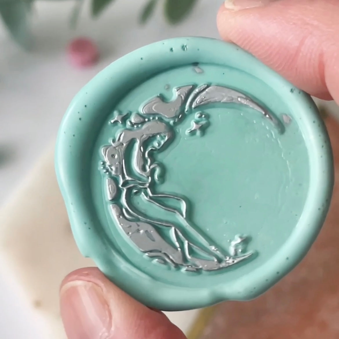 Girl on the Moon Wax Seal Head