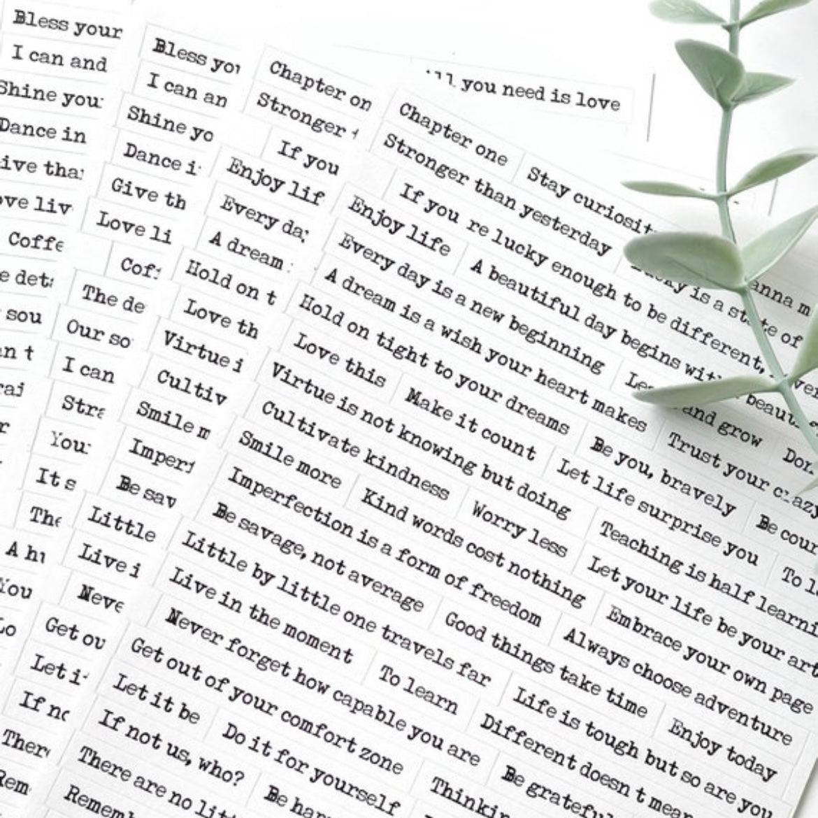 8 Word Sticker Sheets