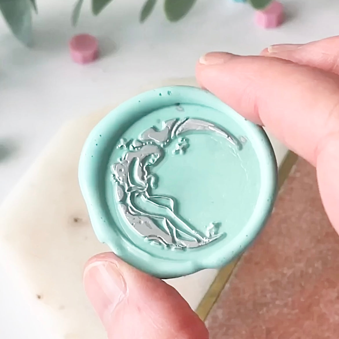 Girl on the Moon Wax Seal Head