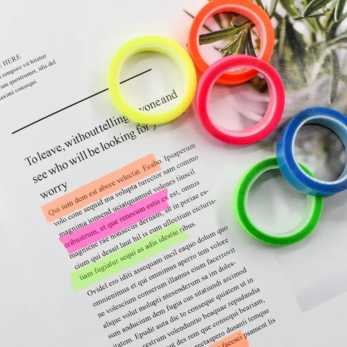 Transparent Highlighter Roll Set