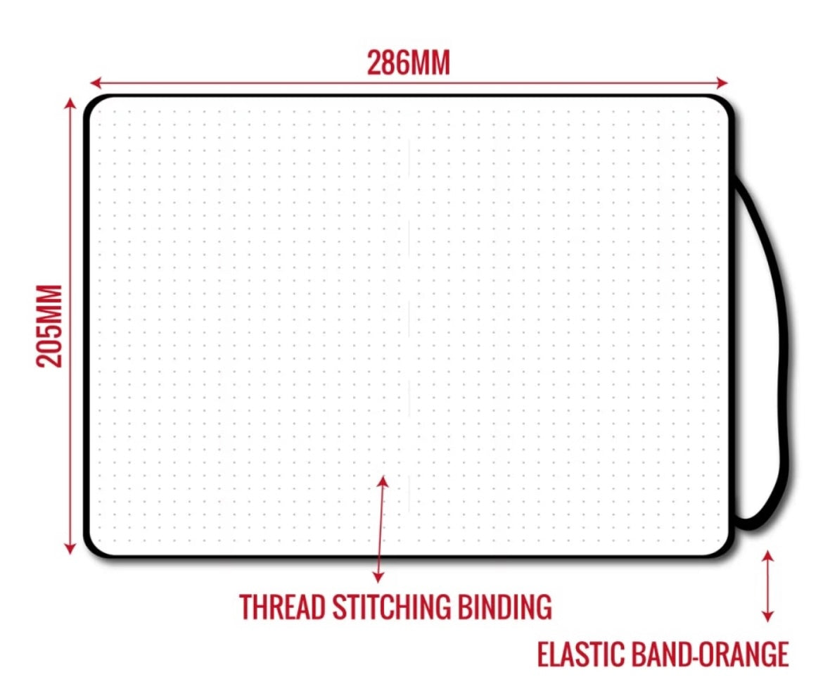 180gsm Dot Grid Bullet Journal - Silver Edged Crystal
