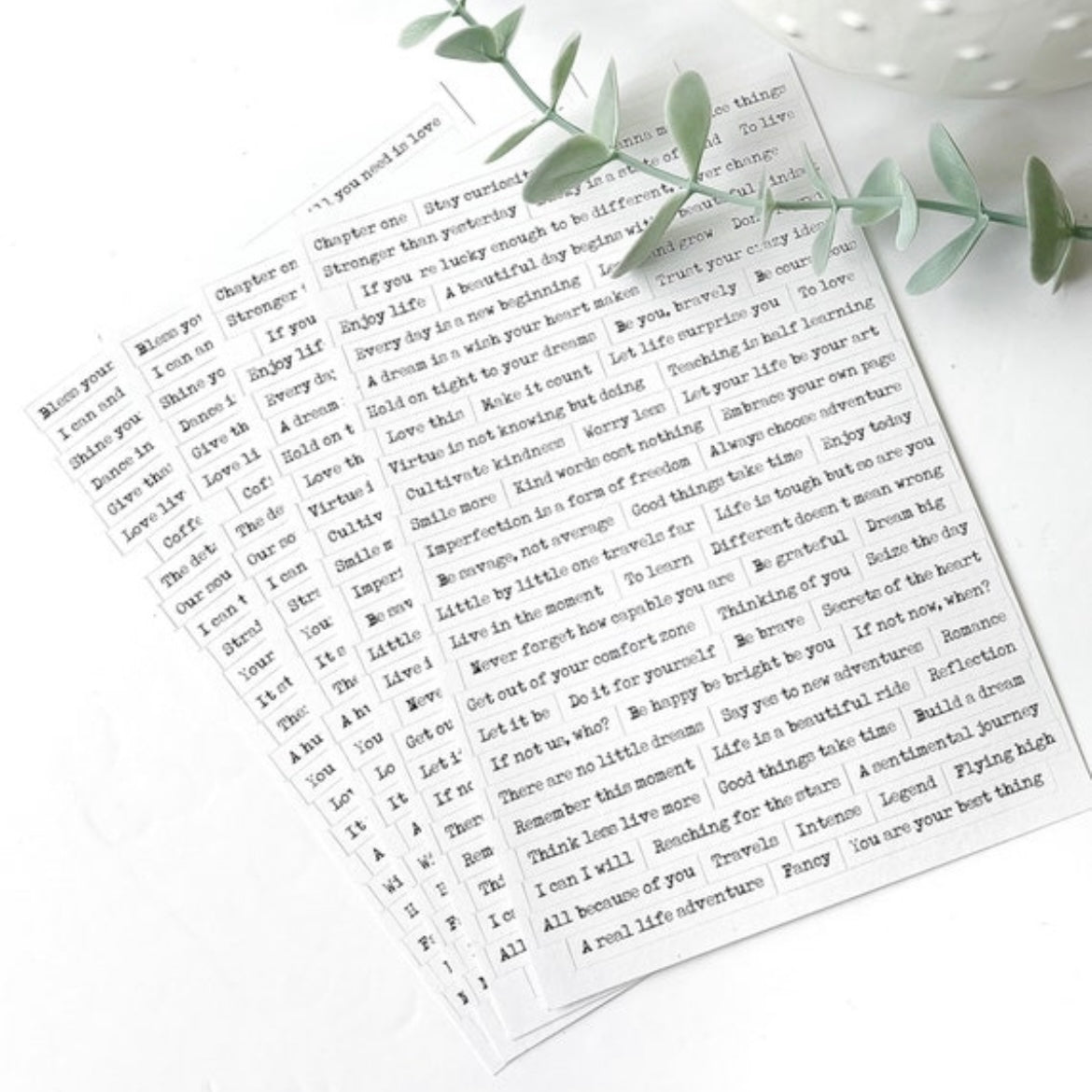 8 Word Sticker Sheets