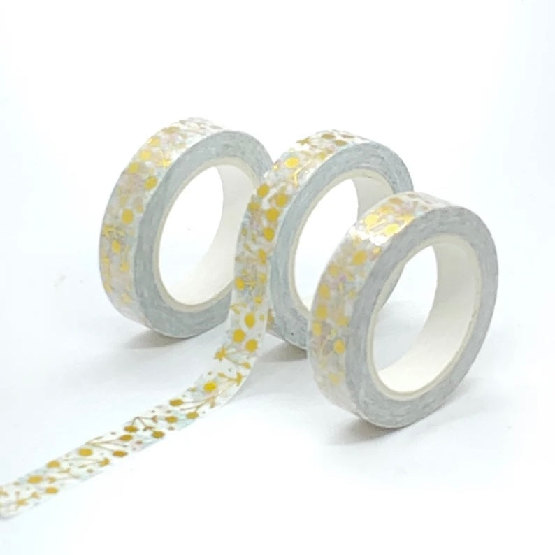 Gold Foil Floral Washi Tape