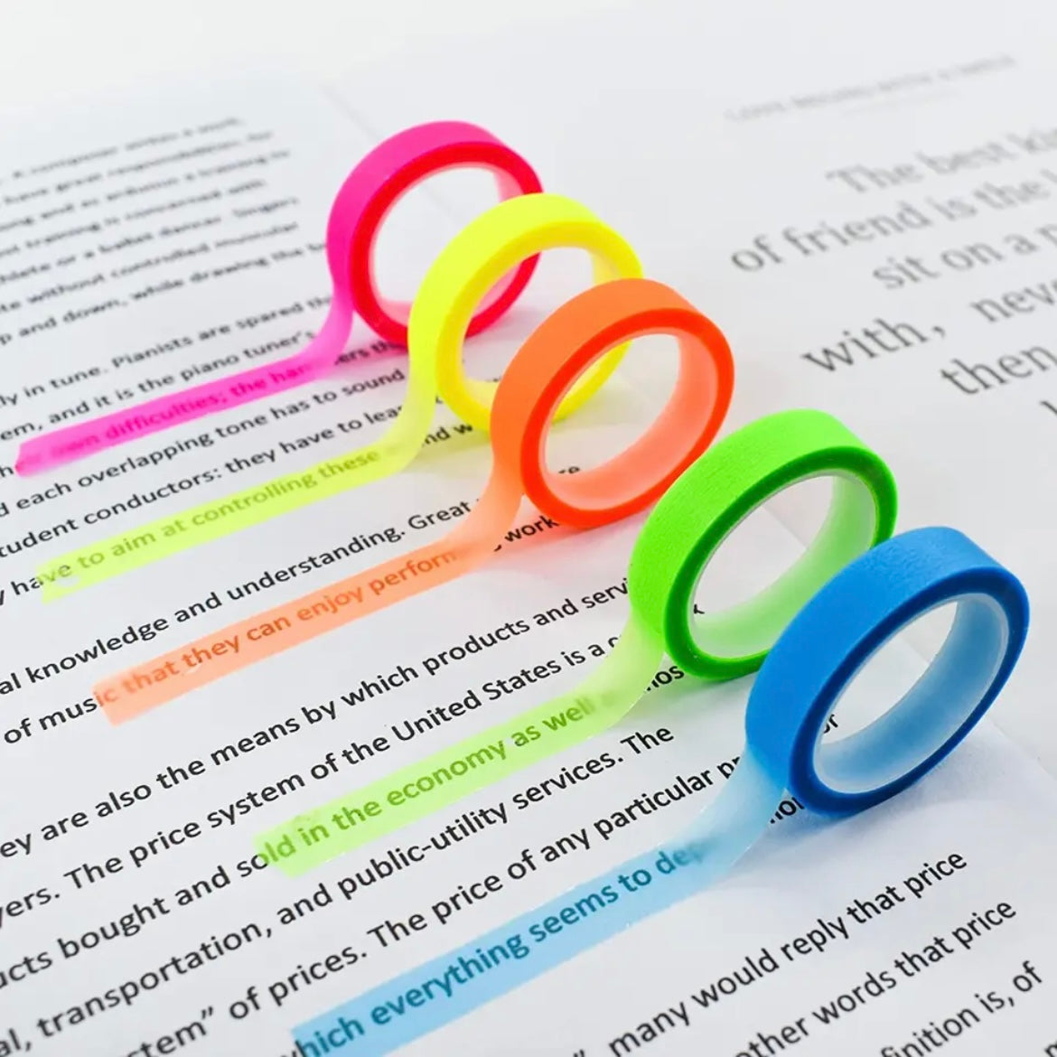 Transparent Highlighter Roll Set