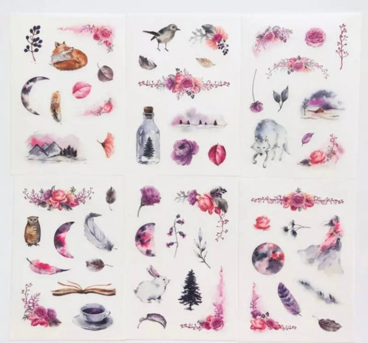 Woodland Watercolour Sticker Sheets