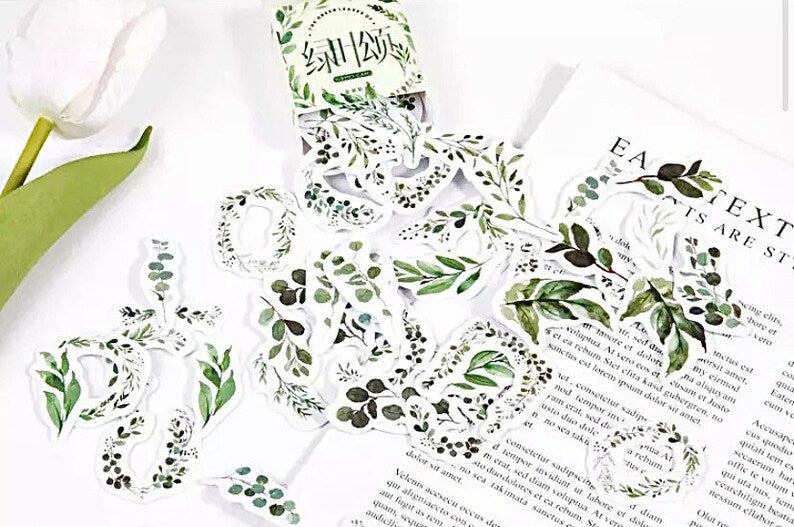 Watercolour Leaf Stickers