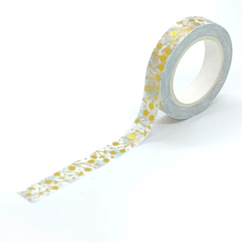 Gold Foil Floral Washi Tape