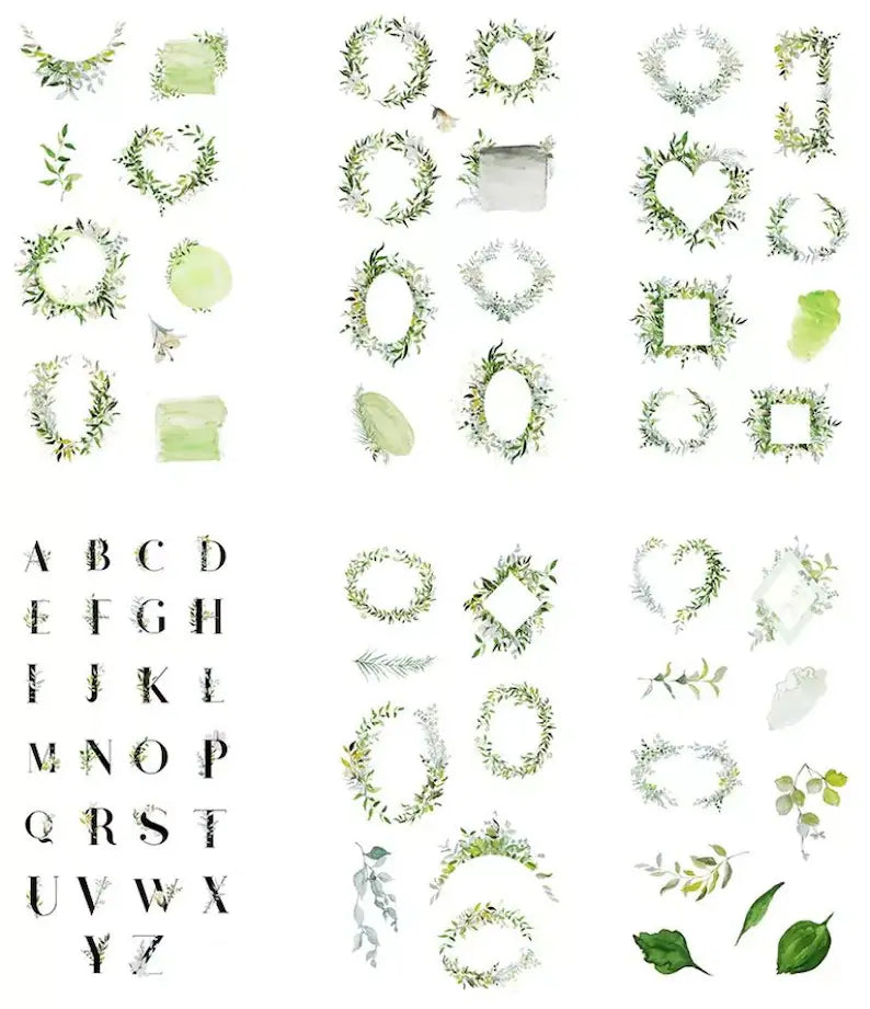 Watercolour Botanical Sticker Sheets