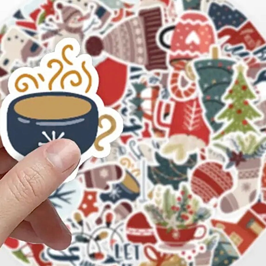50 Christmas Sticker Set - Waterproof