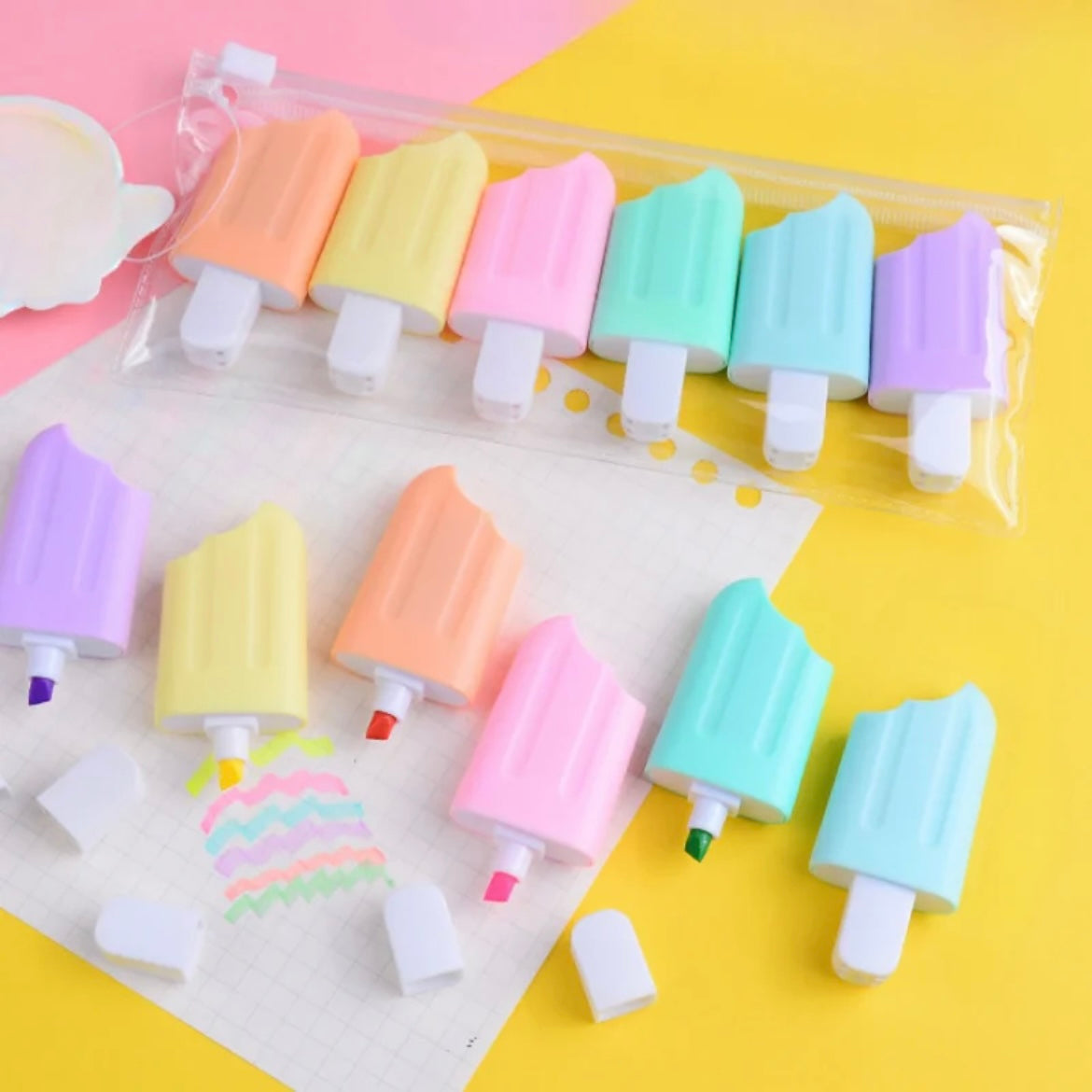 Ice Lolly Pastel Highlighter Set