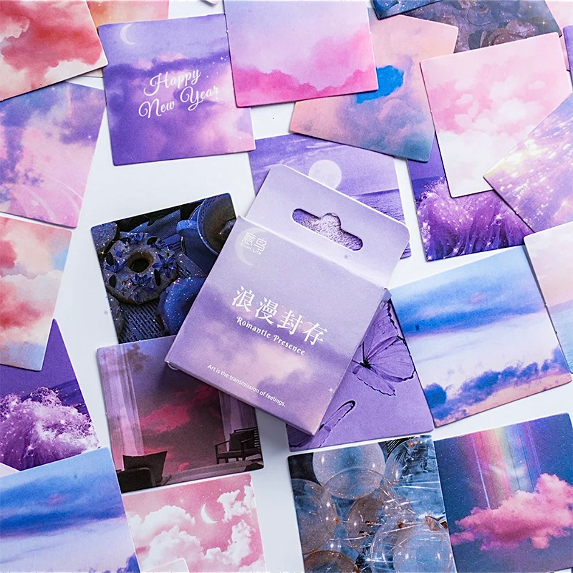 Purple Sunset Cloud Sticker Set