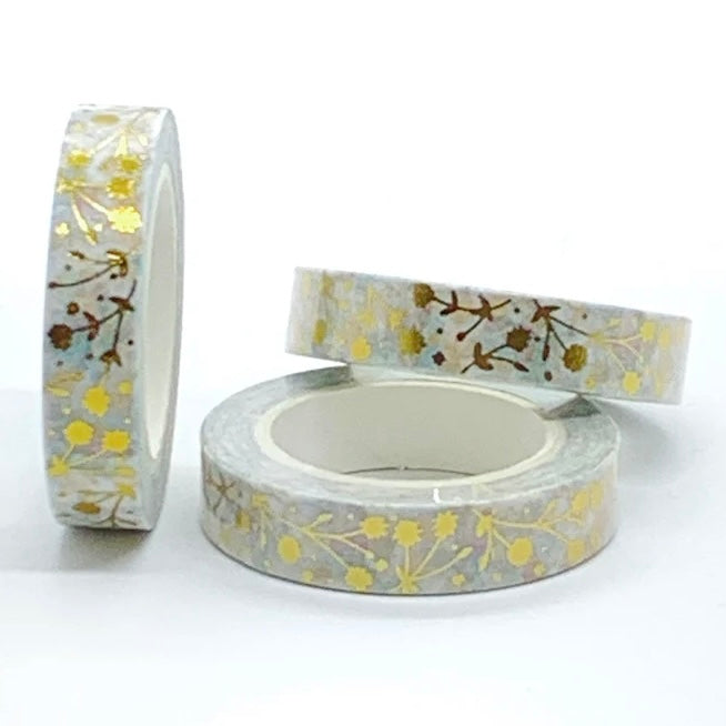 Gold Foil Floral Washi Tape