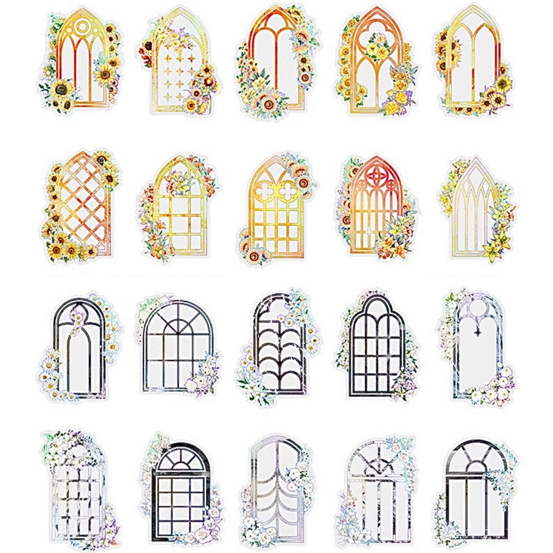 Vintage Floral Window Frame Stickers – Scribblet Stationery