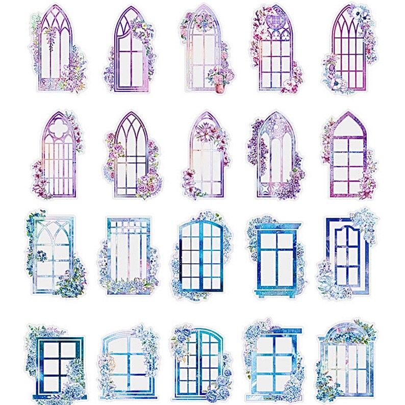 Vintage Floral Window Frame Stickers