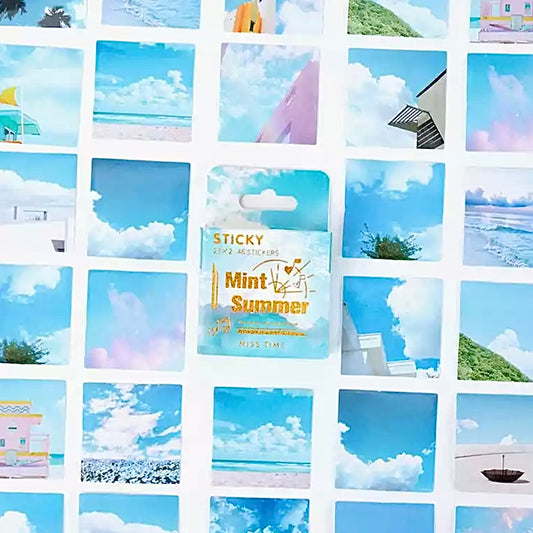 blue cloud sticker set