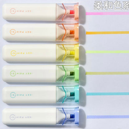 6 Pastel Highlighters - Coloured Ink