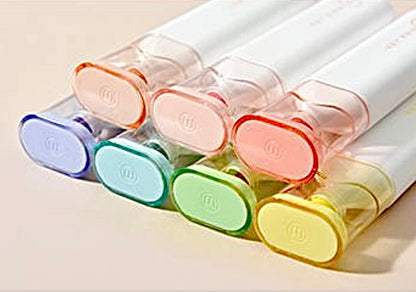 6 Pastel Highlighters - Coloured Ink