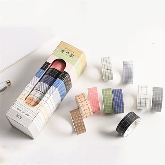 10 Piece Grid Washi Tape Set