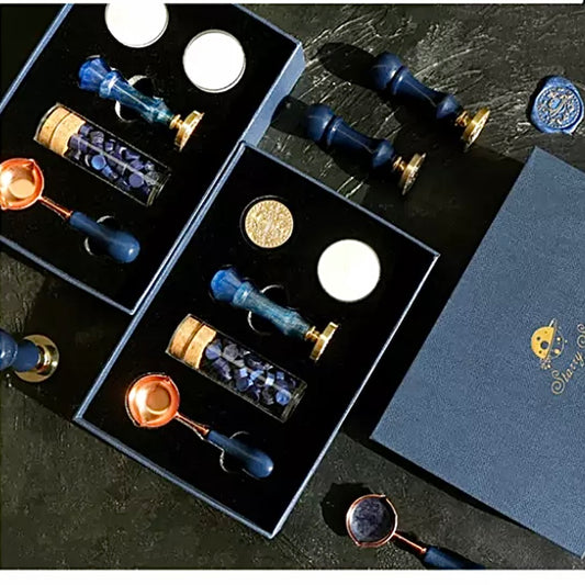 blue wax seal stamping set